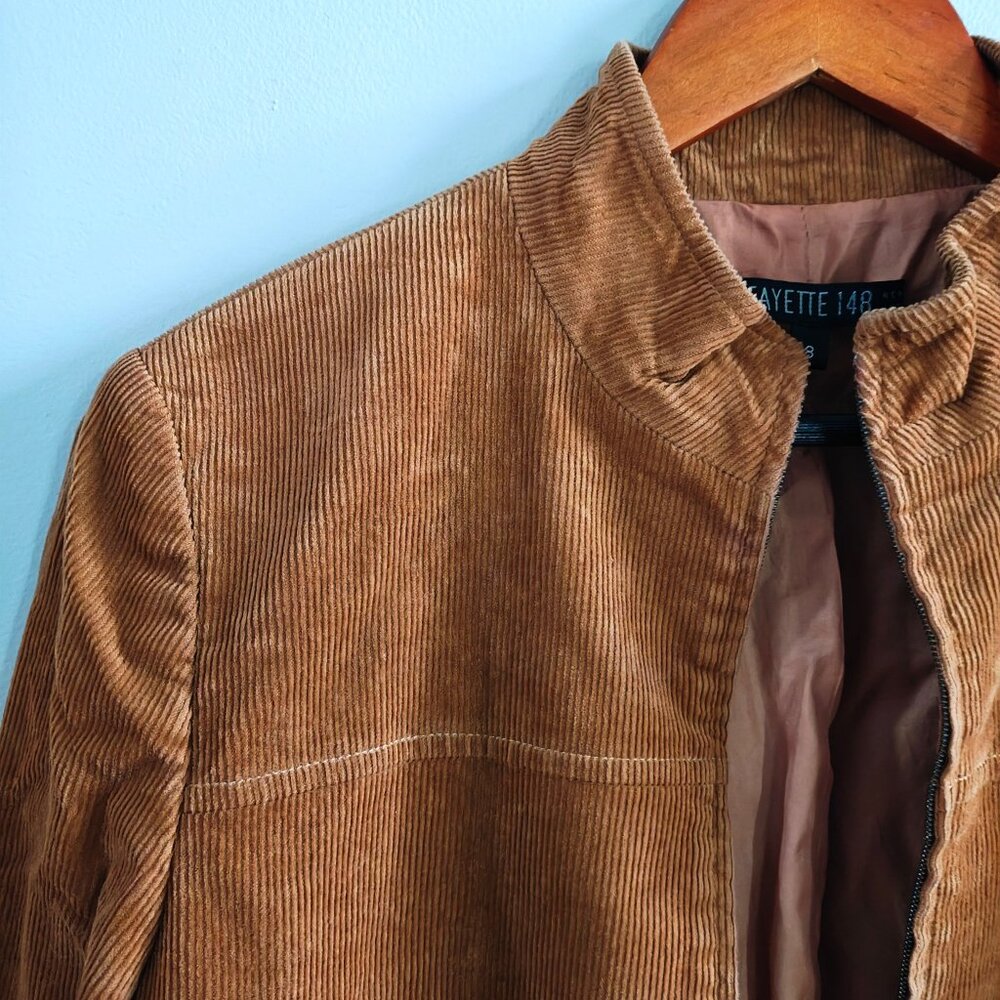 Lafayette 148 New York Women's Chestnut Brown Corduroy Zip Jacket - Picture 7 of 12